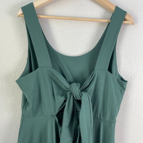 PACT Womens Plus XXL Dark Forest Fit Flare Tie Back Dress Organic Cotton Blend - Picture 12 of 12